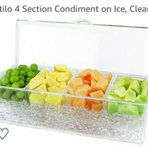 Condiment tray with ice chamber